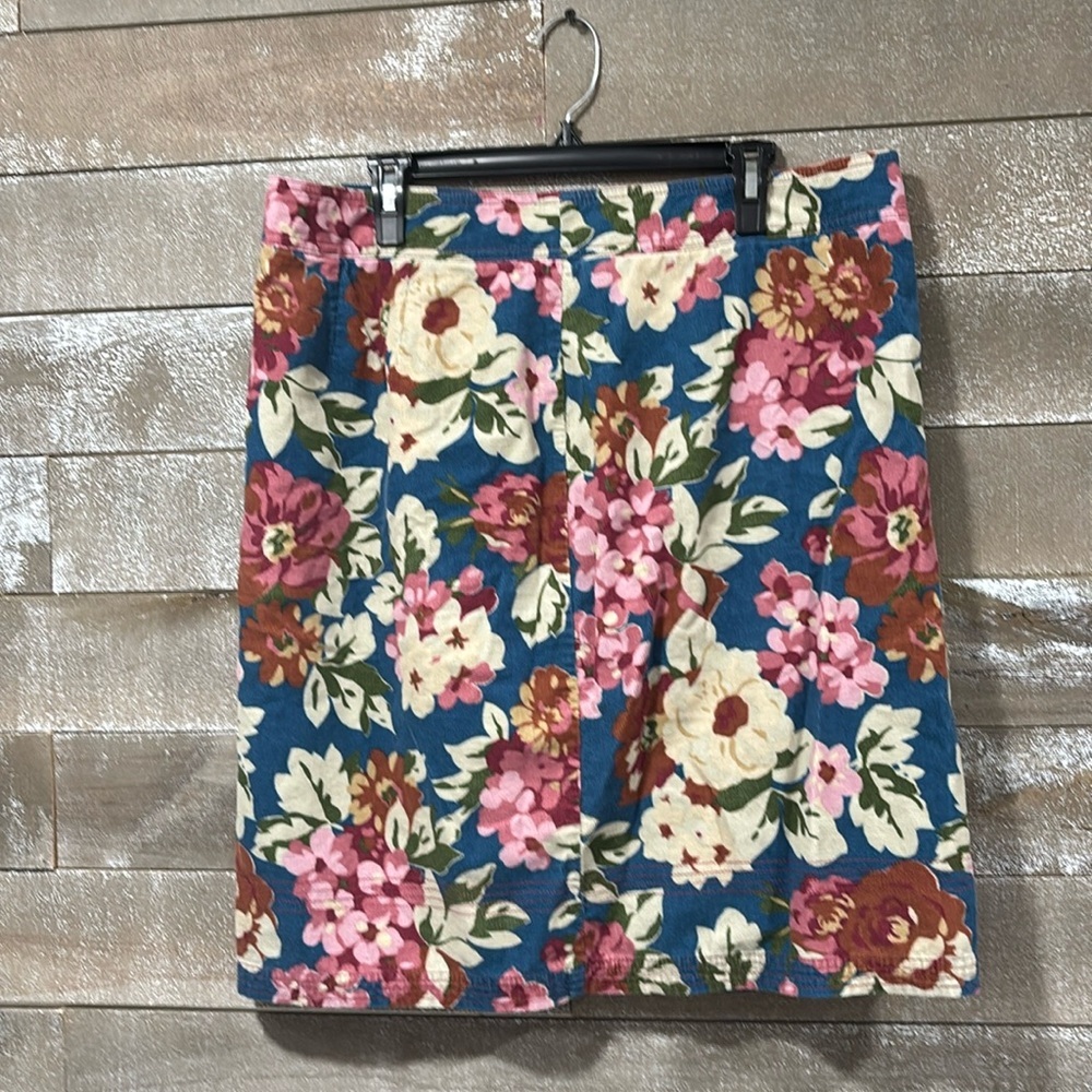 Boden Blue Floral Midi Skirt